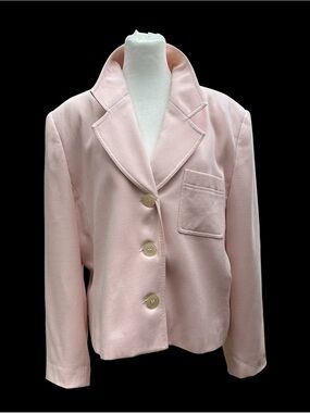 Vintage Kasper for ASL Jacket Blazer Crop Pink Size 16